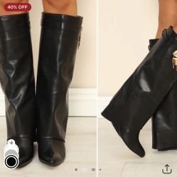 Wedge Boots Size 10 Black