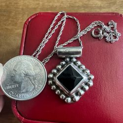 925 Sterling Silver , Mexico 🇲🇽 necklace , 16 in. Chain included, marked Mexico sterling