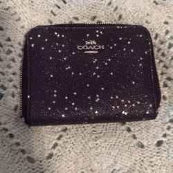 Coach Sparkling Glitter Zip Around Wallet