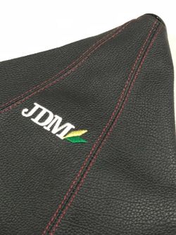 Brand New Universal JDM Leather PVC Red Stitching Leather Gear Manual Shifter Shift Knob Boot Cover