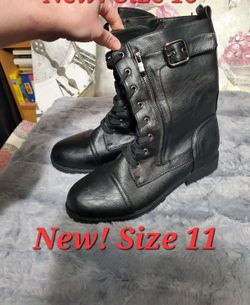 New Black Boots Size 11