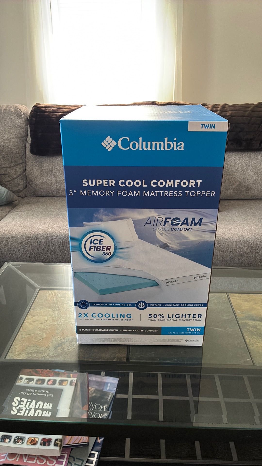 Twin 3” Memory Foam Mattress Topper (Columbia)