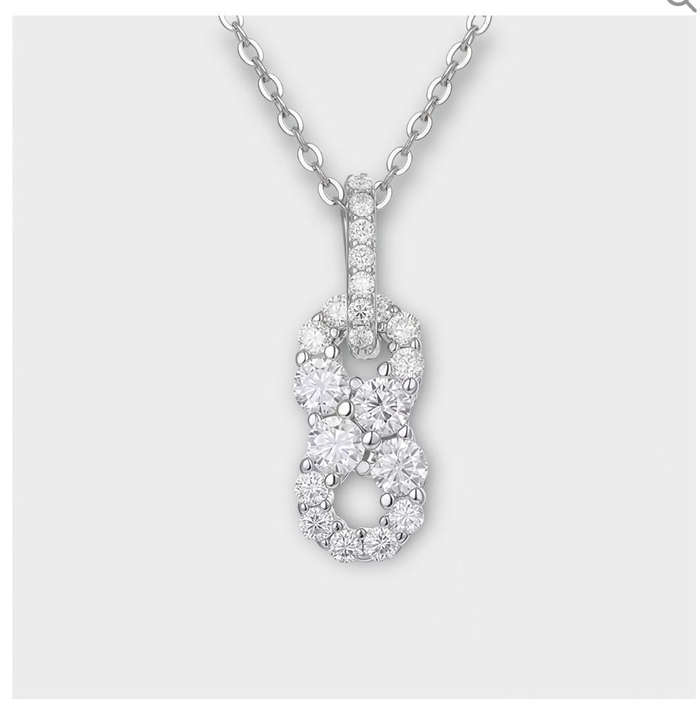 Elegant Silver Pendant Infinity Necklace 