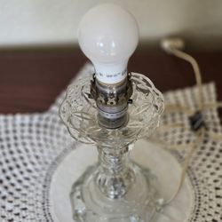 Antique Glass Lamp. 12 Inches Tall. No Shade.