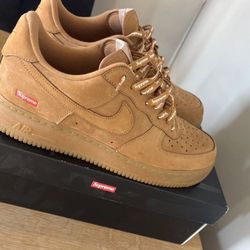 Size 9.5 - Nike Air Force 1 Low SP x Supreme Wheat 2021