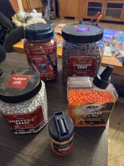 Lot Of Airsoft Ammo “BBs” & Face Mask & Goggles