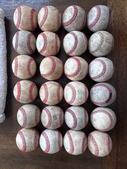 Used leather baseballs