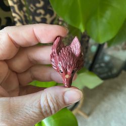 Mookaite Wolf Head with Drilled Holes