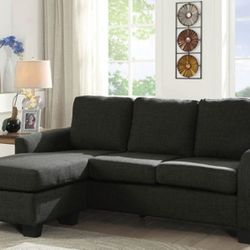 Brand New Dark Grey Reversible Sectional Sofa