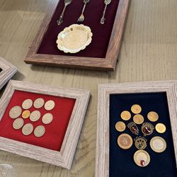 Vintage Handmade Decor – Unique Shadow Box – Real Coins