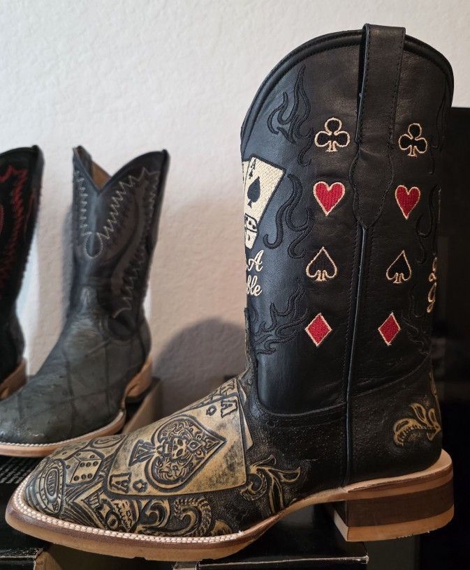 Brand New "Gambler" Handtooled Boots