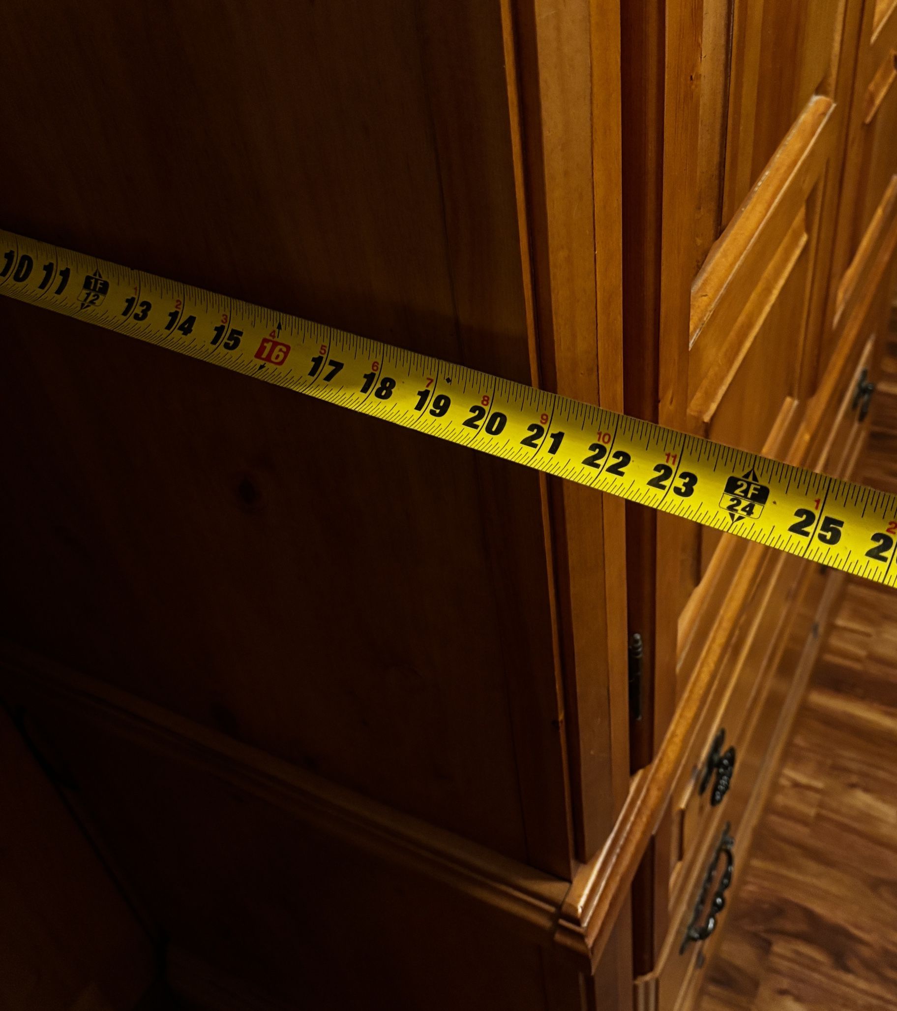 Solid Wood Weathered Pine King Bed & Armoire/TV Stand