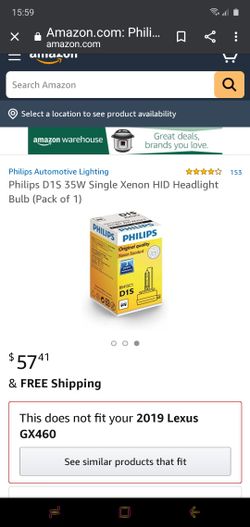 Philips D1S 35W Single Xenon HID Headlight Bulb