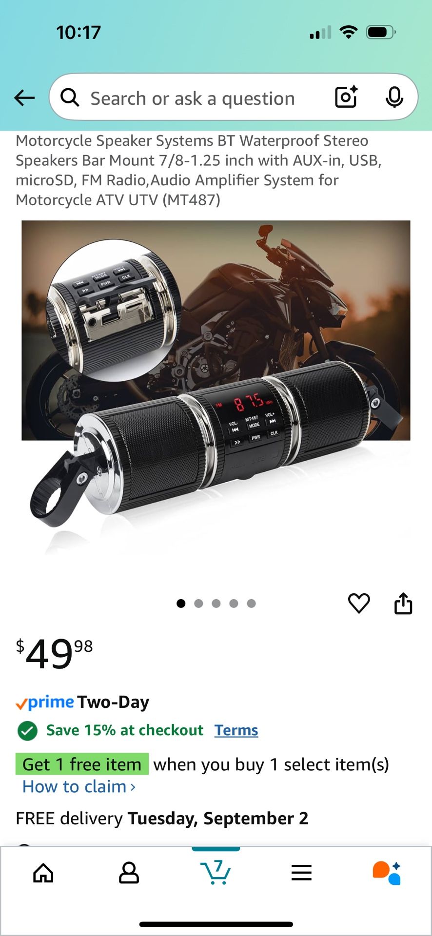 Motorcycle music speaker