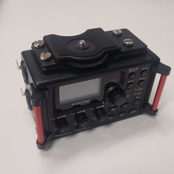 TASCAM Audio Recorder 4-Channel Portable for Videographers, 2 Combo XLR/TRS", Dual 3.5mm Inputs, Limiter, HP Filter (DR-60DmkII)