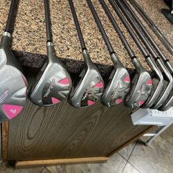Golf, Women’s Set, Ladies, Flexe, 135 Metal Woods, Four And Five Hybrids, Ions Includes Putter And Gr888 Bag, $169 For All