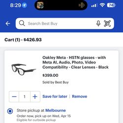 Oakley Meta - HSTN glasses - with Meta Al, Audio, Photo, Video Compatibility - Clear Lenses - Black Frame