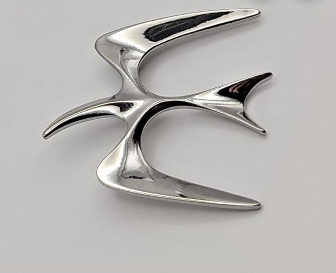Sarah Coventry Large Silver Tone Seagull Brooch Pin Modernist Flying Bird