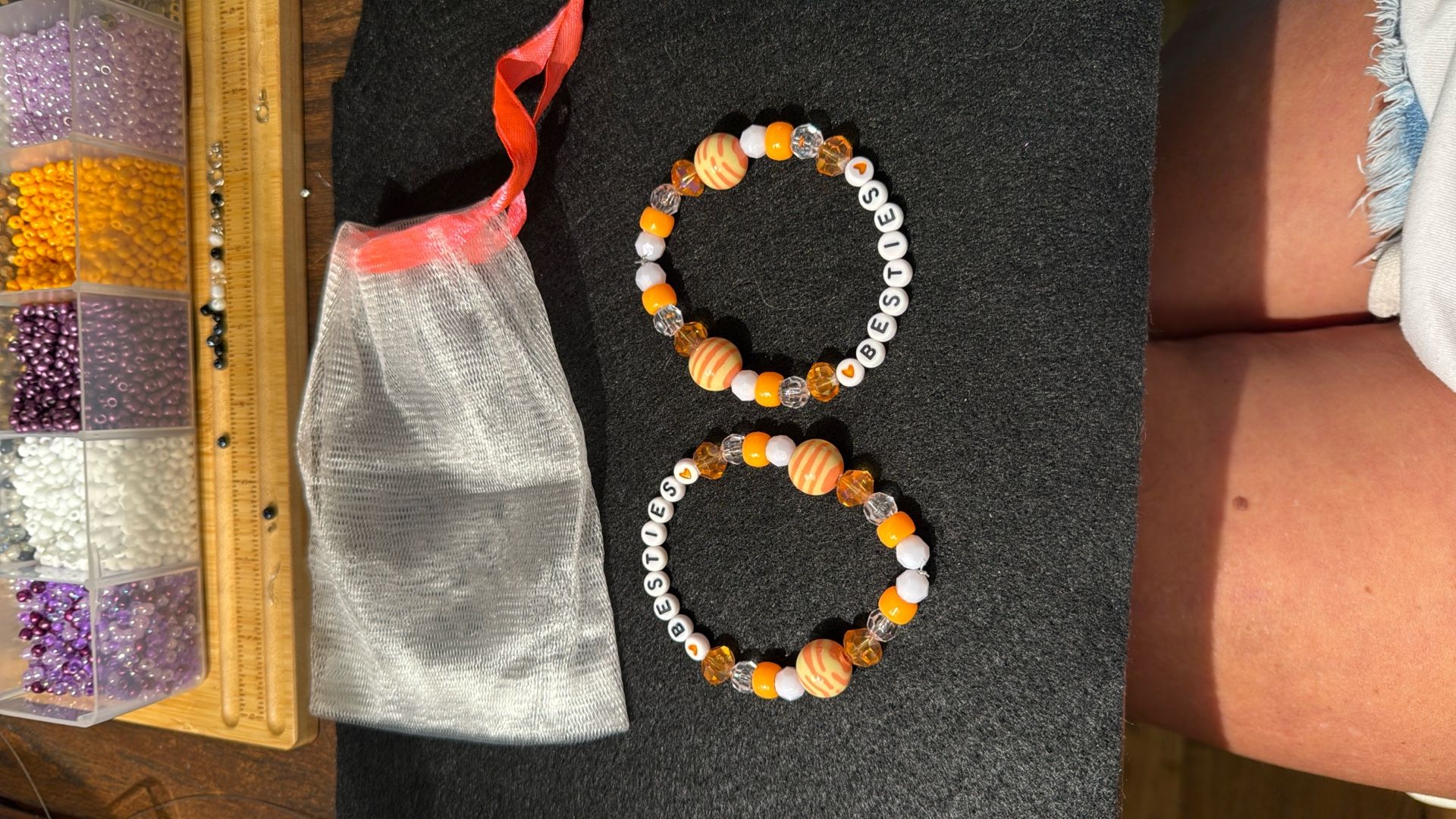 Orange bestie Bracelets Set