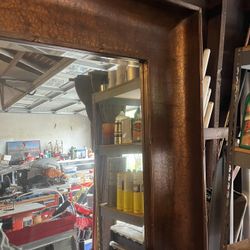 Large Hanging Mirror With Wood Trim
