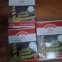 Christmas Clear Ribbon Net Lights Brand New 