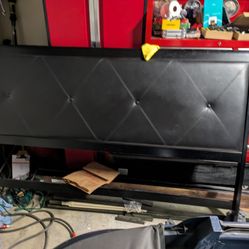 King Bed Frame With Head Board And Slats 