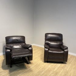 Dark Brown Power Recliner with Power Headrests