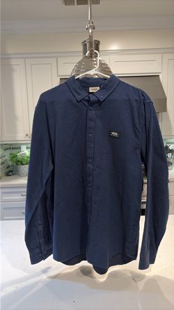 Vans Navy Blue Button-Down Long Sleeve Shirt