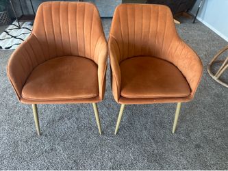 Modern Velvet Orange Chairs