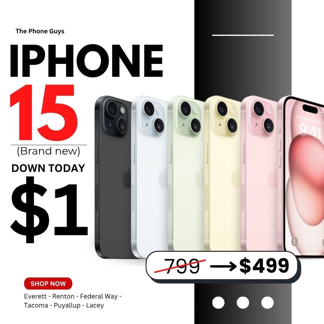 iPhone 15 🔥 Newest Model – Like New! $1 Down Option Available