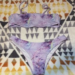 Purple Marble Tie-Dye Bikini Set