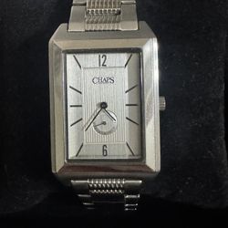 Chaps Silver Rectangular Dress Watch