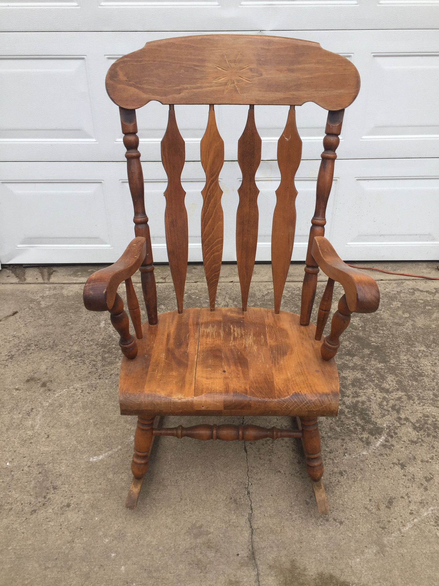 Solid oak rocking chair