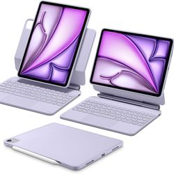 ESR iPad Air 11 Inch Case Keyboard (M3/M2, 2025/2024), Easy-Set Magnetic Stand, Portrait/Landscape Mode, Removable Case with Multi-Touch Trackpad, Reb