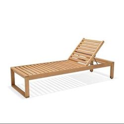 BRAND NEW Patio Wheel Chaise Lounger - Solid Wood Outdoor Relaxing Chair