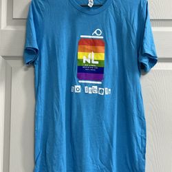 No Label Brewing Co. Katy, TX Blue Women’s Short Sleeve T-Shirt - Size Medium - NWOT