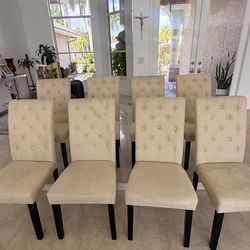 8 dinning chairs (some are stained)