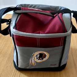 Washington Redskins Coleman insulated soft-sided cooler bag features a removable shoulder strap & side mesh pockets