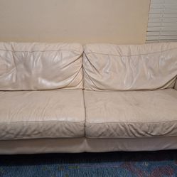 White Leather Comfortable Sofa $40 Sugarland 