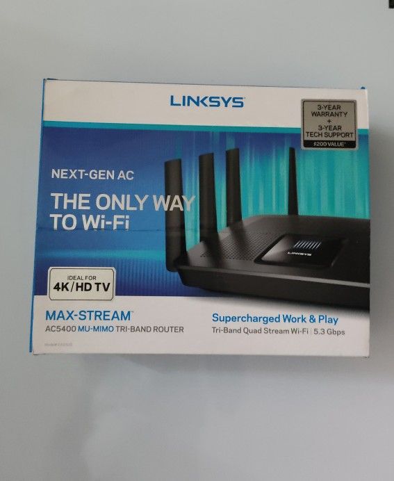 Linksys AC5400 Tri- Band Wi-Fi Router (Model: EA9500) For Sale
