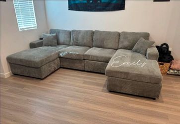 Elegant! 2-2-Pc Corduroy Sectional Sofa Sets