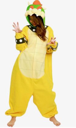 SAZAC Super Mario Bros - Onesie Jumpsuit Halloween Costume (Bowser) Yellow