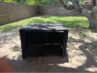 Dog Crate with Black Cover