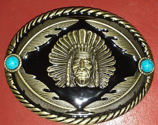 Indian head belt buckle