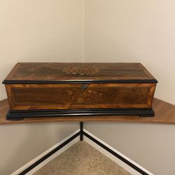 Antique Wooden Swiss Music Box - 1800’s