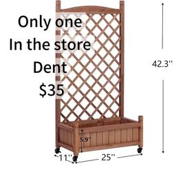 😀 Elevated Wooden Planter Boxes with Trellis & Wheels – Outdoor Raised Garden Beds for Climbing Plants, Vegetables & Flowers – Easy Assembly & Draina