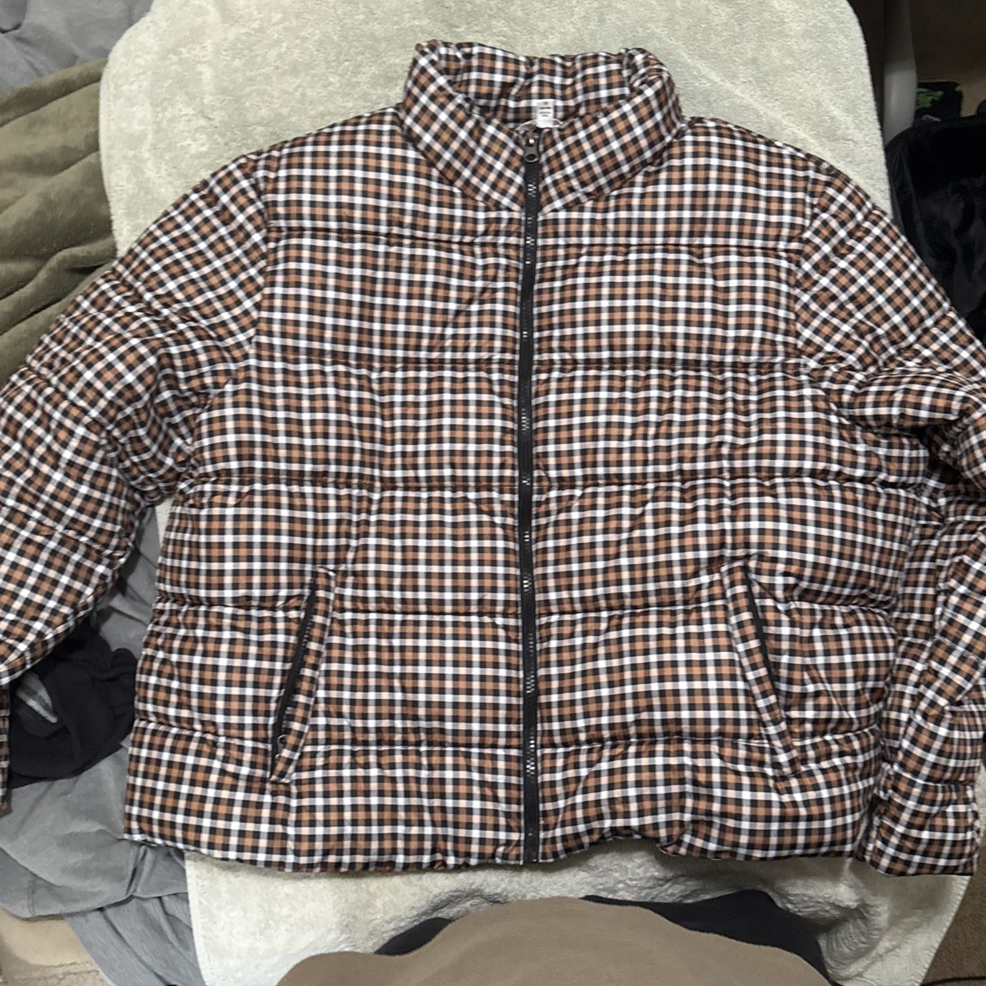 Plaid Puffer Jacket