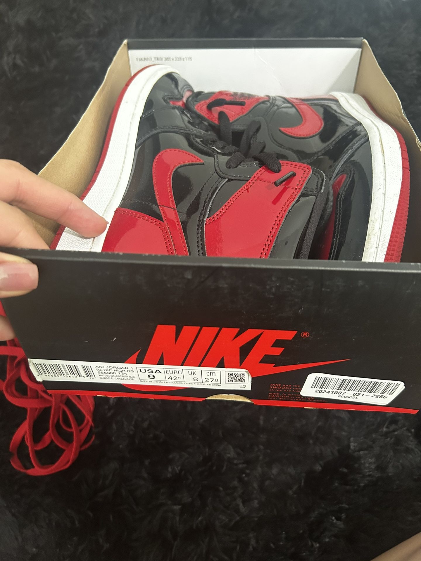 Air Jordan 1 Retro High Og Paten Bred Size 9