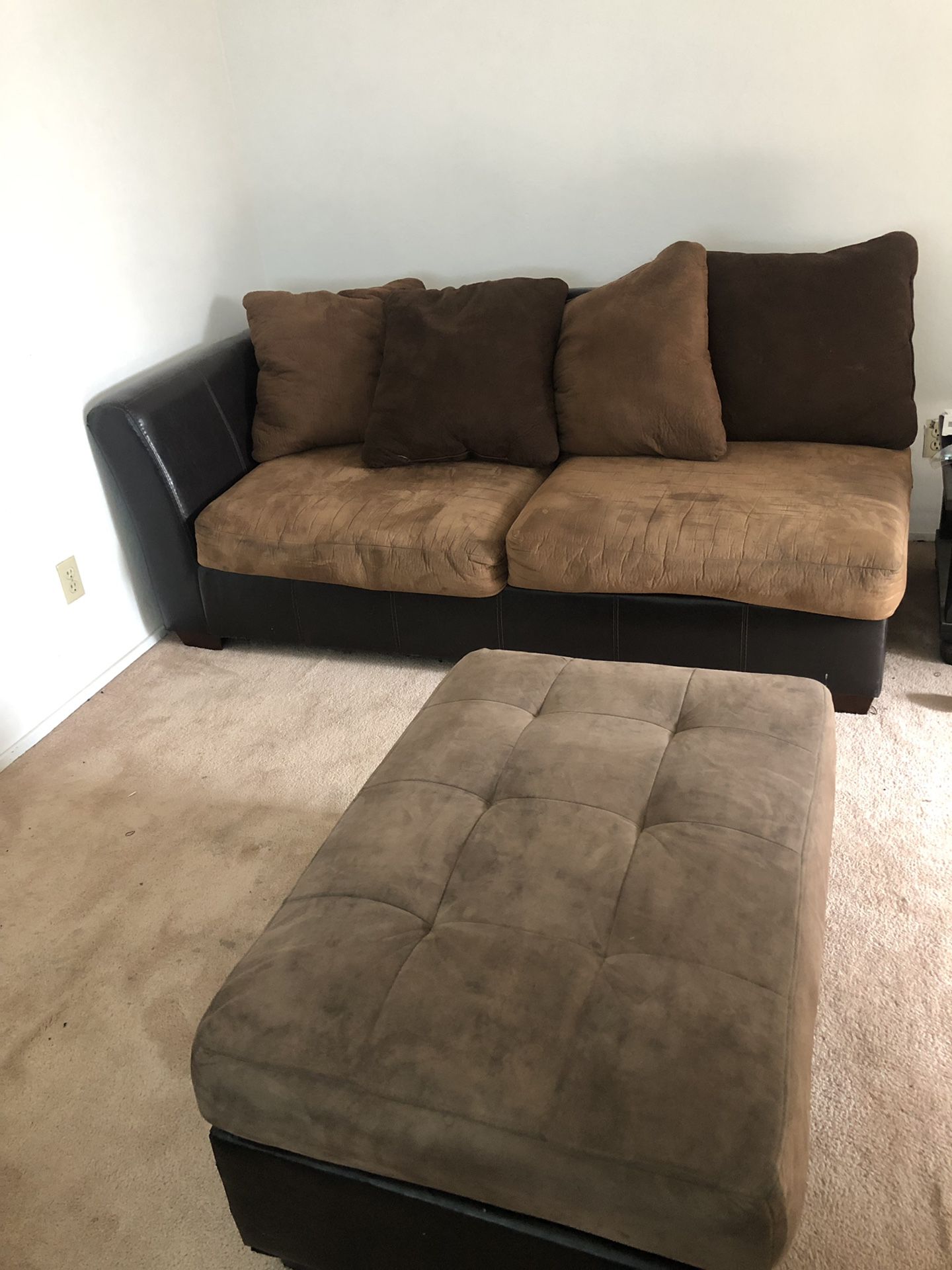 Used mocha and coffee sectional couch