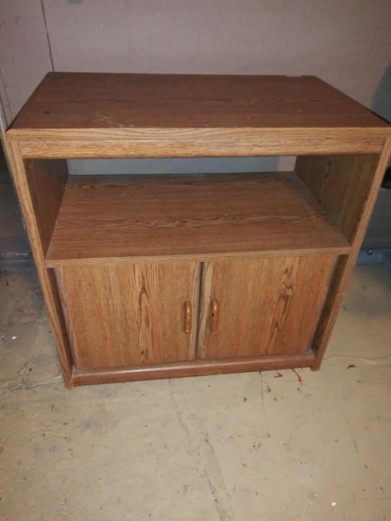 Small office table with shelf and cabinet space